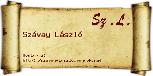 Szávay László névjegykártya